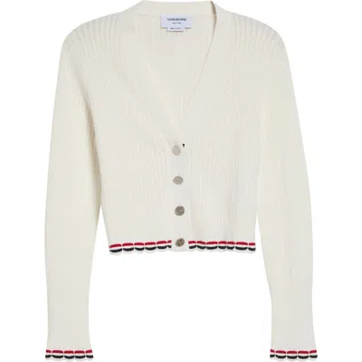 Thom Browne Pointelle Rib Stitch Cardigan In Pattern