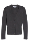 Thom Browne Pointelle Stitch Wool & Silk Cardigan In Gray