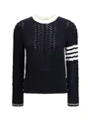 Thom Browne Cable-knit Pointelle-stitch Jumpers In Blue