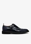 Thom Browne Almond Toe Lace-up Shoes With Rubber Sole In Black