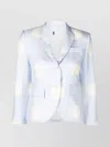 Thom Browne Light Blue Polka-dot Print Silk Blazer