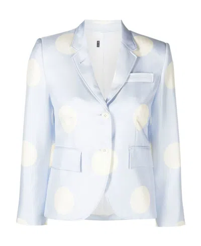 THOM BROWNE POLKA-DOT PRINT SILK BLAZER