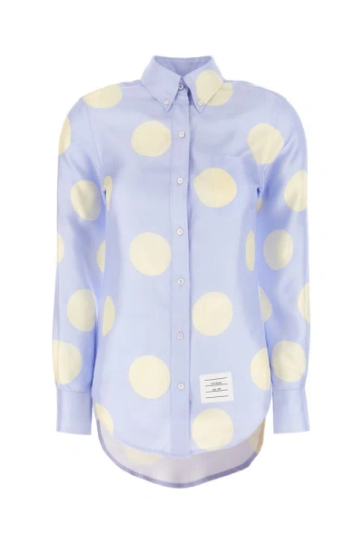 Thom Browne Polkadot Print Silk Shirt In Multi
