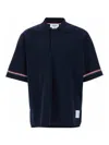 Thom Browne Logo Embroidered Polo T-shirt In Blue