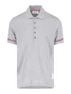 Thom Browne Knitted Cotton Polo Shirt In Grey