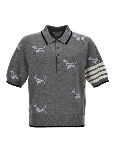 Thom Browne Hector Polo Shirt In Grey