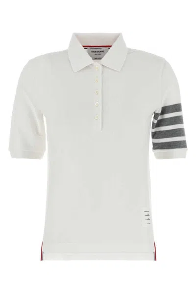 Thom Browne White Piquet Polo Shirt