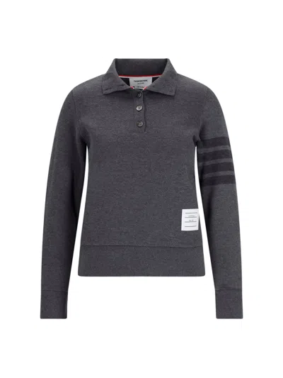Thom Browne Polo "4-bar" In Gray
