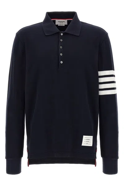 Thom Browne 4bar Polo Blue In Black