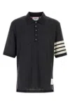 Thom Browne 4-bar Virgin Wool Jersey Polo In Black