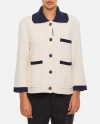 THOM BROWNE POLO COLLAR COTTON AND CASHMERE JACKET