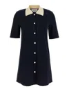 Thom Browne Collared Dress With Short Sleeves In Blue
