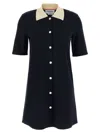 Thom Browne Collared Dress With Short Sleeves In Black