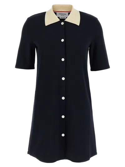 THOM BROWNE POLO DRESS DRESSES BLUE