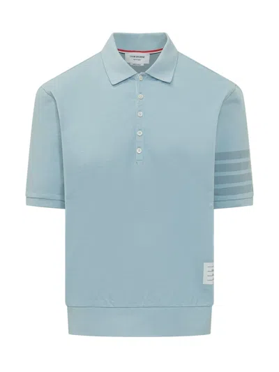 Thom Browne Polo Garment With Danded Sleeves Cut In Multi