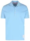 Thom Browne Classic Pique 4-bar Short Sleeve Polo In Blue