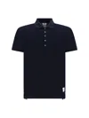 Thom Browne Blue Cotton Polo Shirt In Blue