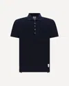 Thom Browne Blue Cotton Polo Shirt In Blue