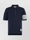 Thom Browne Center Back Rwb-stripe Polo Shirt In Blue