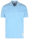 Thom Browne Classic Pique 4-bar Short Sleeve Polo In Blue