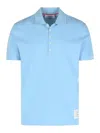 Thom Browne Classic Pique 4-bar Short Sleeve Polo In Blue