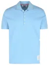 Thom Browne Classic Pique 4-bar Short Sleeve Polo In Blue