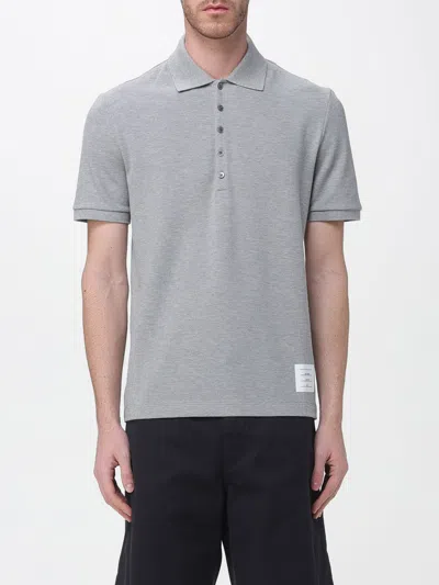 Thom Browne 4-bar Short-sleeved Polo Shirt In Gray