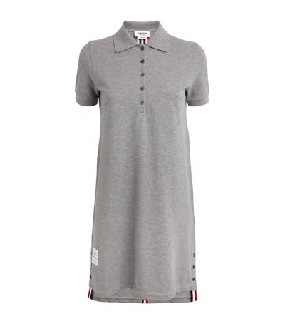 Thom Browne Polo Shirt Mini Dress In Grey