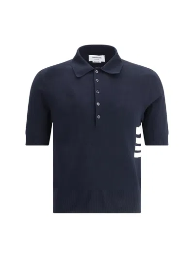 Thom Browne Polo Shirt In Navy