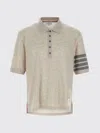 Thom Browne '4bar' Detail Polo Shirt In Gray