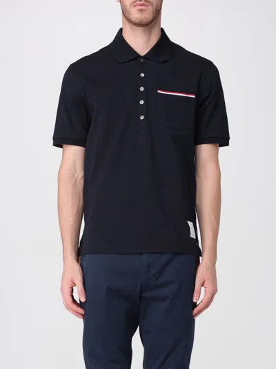 Thom Browne Polo Shirt  Men Color Blue In Black