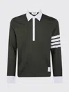 Thom Browne Classic Fit Long Sleeve Rugby In Med Weight Jersey With En In Green