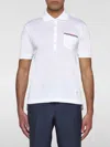 Thom Browne Rwb Trim Jersey Polo Short In White