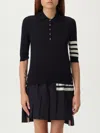 Thom Browne 4 Bar Short-sleeve Fine Merino Wool Polo Shirt In Black