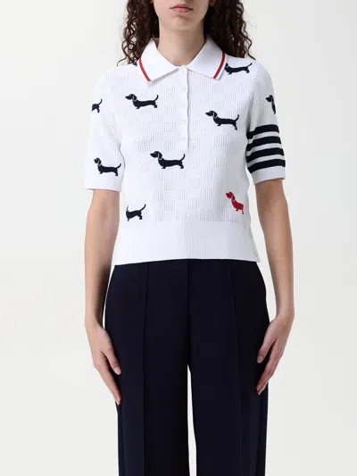 THOM BROWNE POLO SHIRT THOM BROWNE WOMAN COLOR WHITE,G49559001