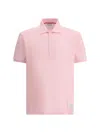 Thom Browne Polo Shirt Whit Iconic Bands In Lt Pink