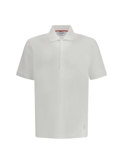 Thom Browne Polo Shirt Whit Iconic Bands In White