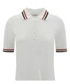 Thom Browne Polo Shirt With Iconic Striped Collar In White