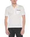 Thom Browne Rwb Trim Jersey Polo Short In White
