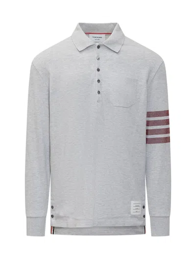 Thom Browne Long-sleeved 4-bar In Grey