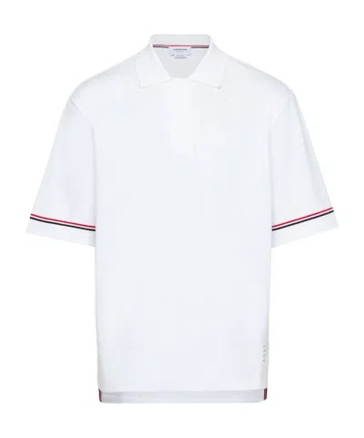 Thom Browne Polo Shirt With Lapel Short Sleeve In White
