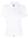 THOM BROWNE POLO SHIRT WITH STRIPED DETAIL