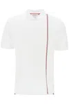 THOM BROWNE POLO SHIRT WITH TRICOLOR INTARSIA