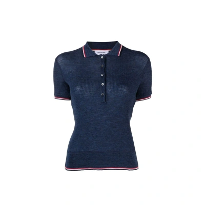 Thom Browne Polo T-shirt Women In Blue
