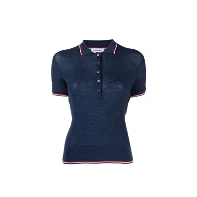 Thom Browne Polo T-shirt Women In Blue