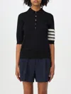 Thom Browne Poloshirt Aus Merinowolle Mit Streifen In Blau