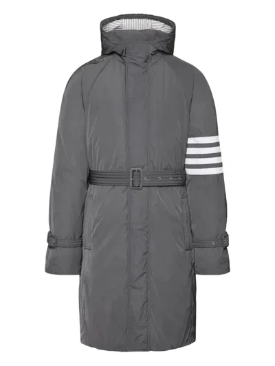 THOM BROWNE THOM BROWNE POLY TWILL 4-BAR HOODED DOWN PARKA WITH BELT CLOTHING