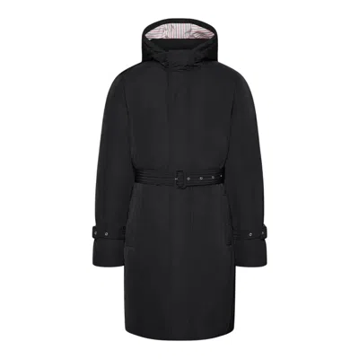 Thom Browne Poly Twill 4-bar Down Filled Parka Men In Black