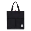 Thom Browne Poly Twill Canvas Shoulder Bag In Black