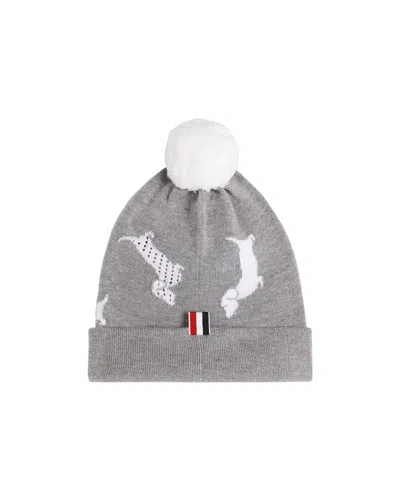 Thom Browne Pompom-detail Hector Beanie In Gray